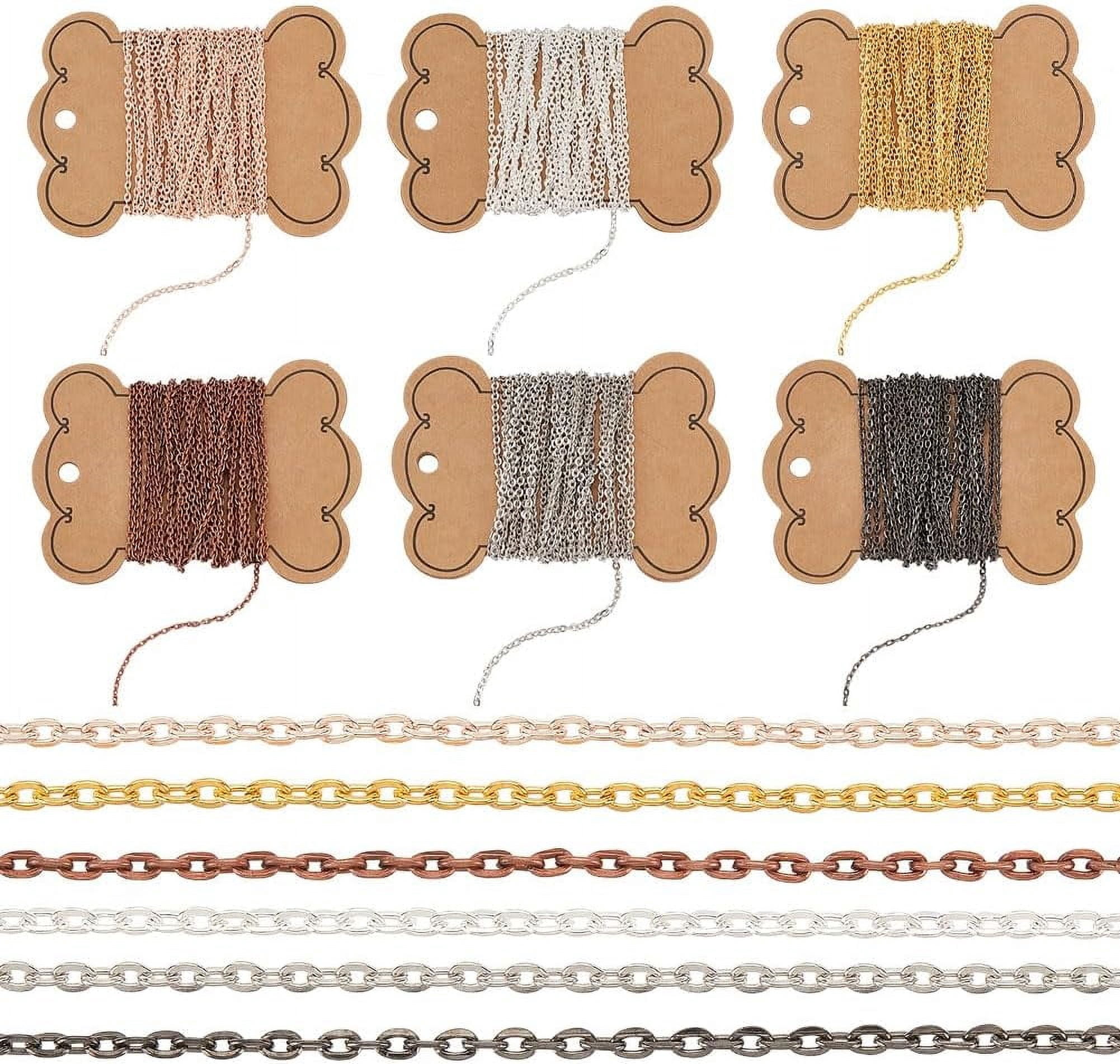 6 Colors Necklace Chains for Jewelry Making 32yard Iron Cable Chains ...