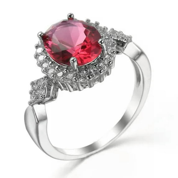 6 Colors Oval Cut Cz Bands for Female 925 Silver Wedding Stylish Ring Size 6-10