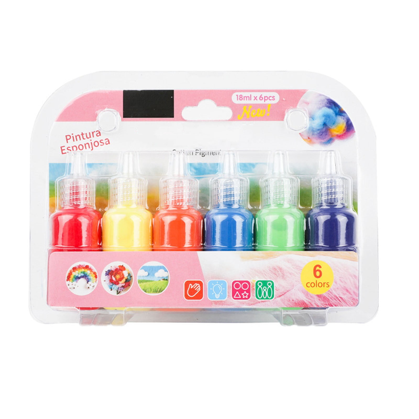 6 Colors Puffy Paint Markers,Heat-Activated Raised DIY Drawing Pens ...