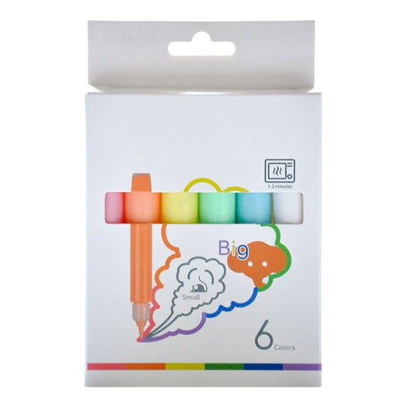 6 Colors Puffy Paint Markers,Heat-Activated Raised DIY Drawing Pens,Expanding Paint Art and Multi-Surface Crafts