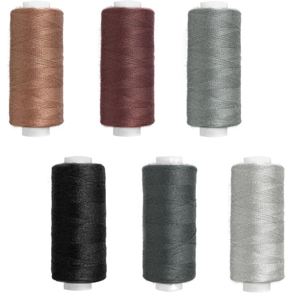 6 Colors Sewing Thread Kit Strong Polyester Quilting 393 Yards Per Spools for Machine DIY Hand (Black Series)