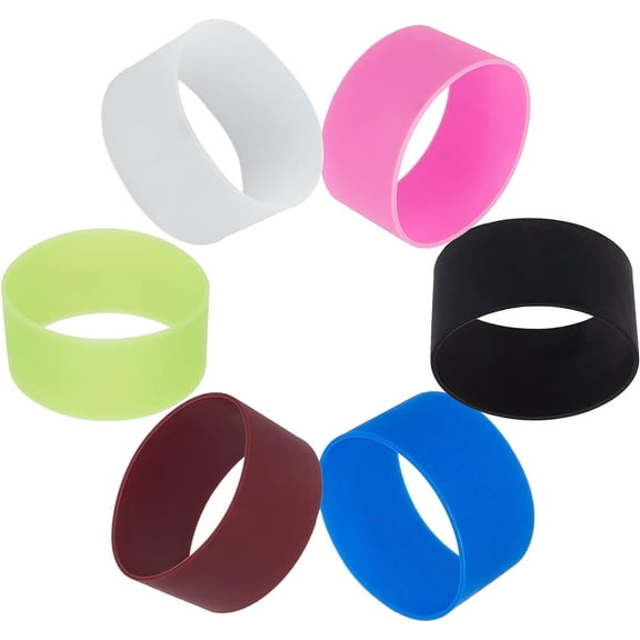 6 Colors Silicone Bands for Sublimation Tumbler Reusable Cup Sleeve Nonslip Heat Resistant Rubber Bands Paper Holder Ring Bands for Thermoses Travel Mugs Water BottleMixed Color