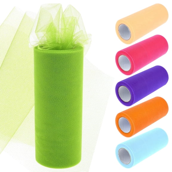 6 Inch Tulle Fabric Roll Set for Tutu Skirts, 25 Yards Per Spool, 6 Assorted Colors Netting Ribbon for DIY Crafts, Party Wedding Decorations, Pack of 6