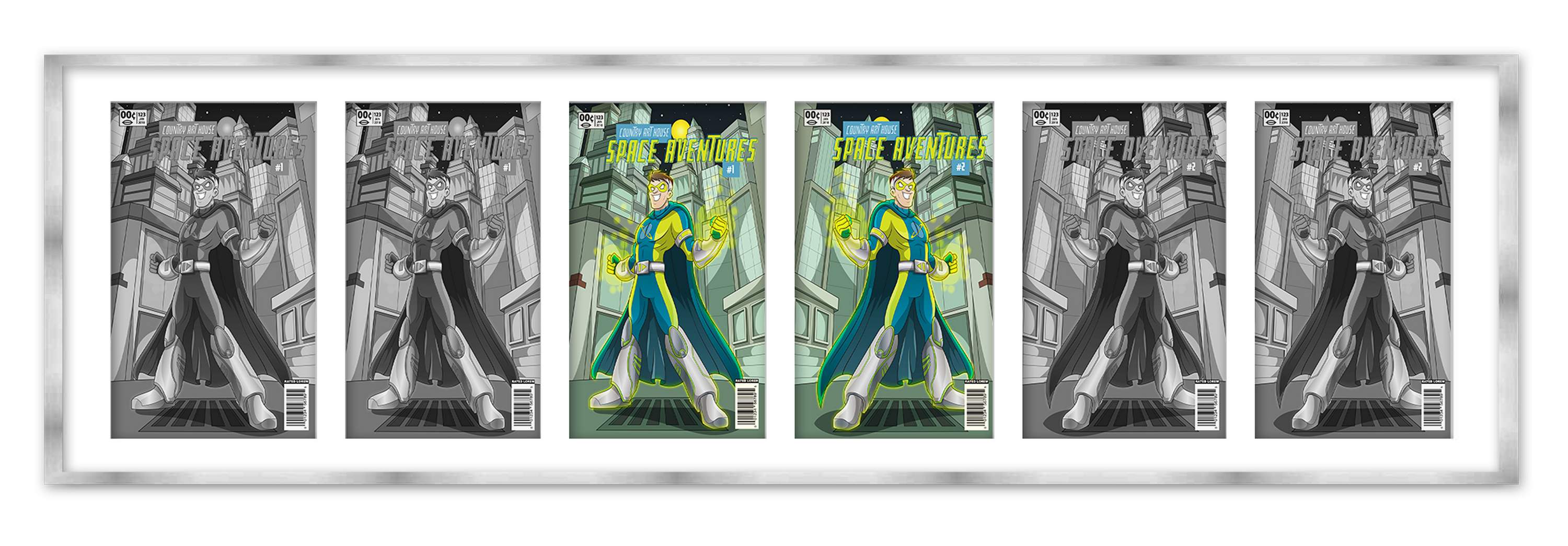 6 Comic Book Frame Silver Collage Comic Book Frame with White Mat to ...