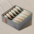 thumbnail image 1 of 6 Compartment Bra and Sock Drawer Organizer Box, Closet Storage Divider, Lingerie Tray, Oxford Cloth with Zipper for Foldable Space Saving Design, Gray, 1 of 5