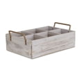 thumbnail image 1 of 6 Compartment Brown Wood Grain Caddy with Side Handles - Large, 1 of 4