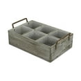 thumbnail image 1 of 6 Compartment Brown Wood Grain Caddy with Side Handles, 1 of 1