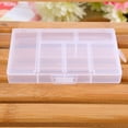 thumbnail image 1 of 6 Compartment Clear Storage Box Organizer For Small Items, 6-Section Individual Dividers To Keep Items Separated And Visible, Stackable Lightweight Design For Home Office Travel, 1 of 5