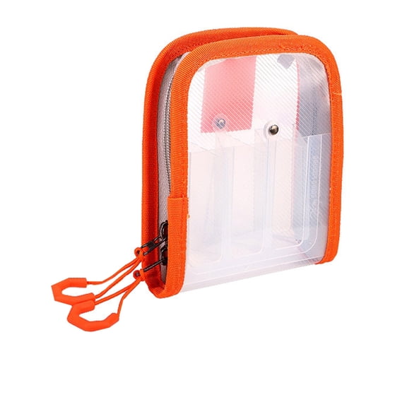 6 Compartment Fishing Tackle Organizers with 2 Way Zippers for Squid Hook Baits Clear Squid Jigs Lure Hook Storage Case