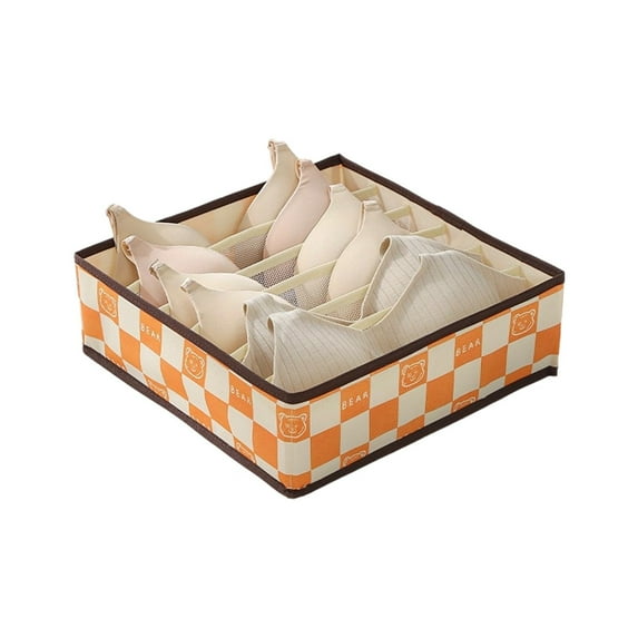 6-Compartment Foldable Bra Organizer, Fabric Underwear Storage for Closet/Bedroom/Living Room, Space-Saving Home Organizer