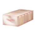 thumbnail image 1 of 6-Compartment Foldable Storage Bag - Clear PVC Clothes Organizer for Underwear/Bras/Down Comforters, Space-Saving Drawer Divider Box (12.6x7.87x4.72in Pink)​, 1 of 6
