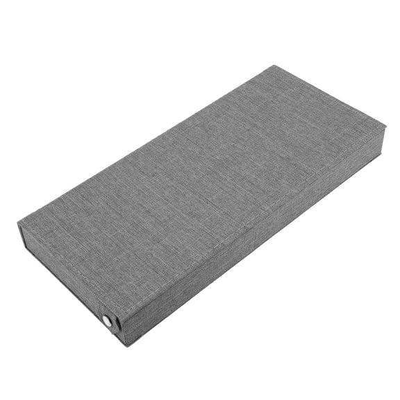 6-Compartment Linen Eyeglass Storage Box with Synthetic Wood Frame - Multi-Slot Organizer for Sunglasses & Glasses, Travel & Display Home Store