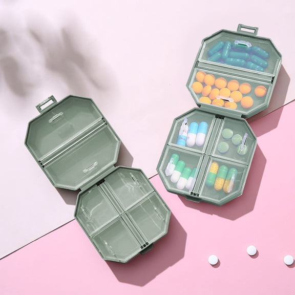 6 Compartment Plastic Organizer Storage Box for Travel and Daily Supplements