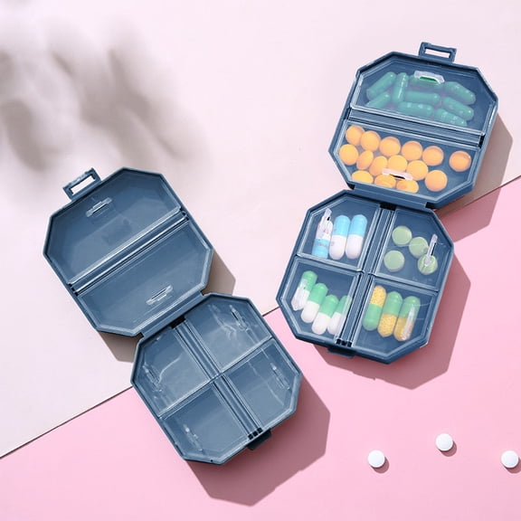 6 Compartment Plastic Organizer Storage Box for Travel and Daily Supplements