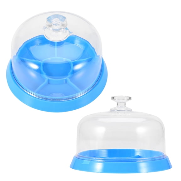 6 Compartment Plastic Watch Movement Dust Cover Tray for Repair Storage