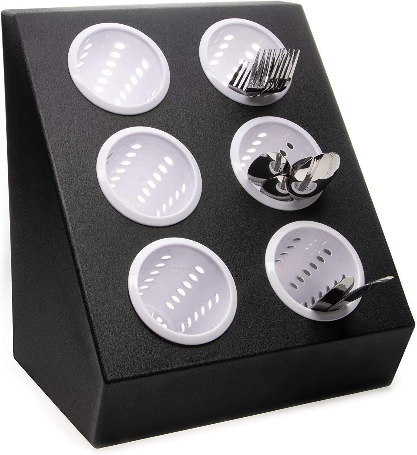 Restaurant Utensil Holder (6 Inserts Included) Flatware