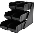 thumbnail image 1 of 6 Compartment Serve Condiment Bin, 3-Tier Self Serve Condiment Bin Stand, Plastic Containers Storage Bins, Countertop Condiment Organizer for Coffee Shops Restaurants Bars, 1 of 13