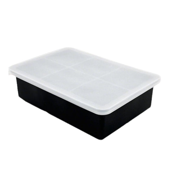 6-Compartment Silicone Ice Cube Tray and Sphere Mold Set with Removable Lid and Funnel for Whiskey Cocktails and Baby Food