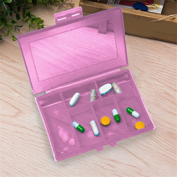 6 CompartmentOrganizer Travel Pill Case with Transparent Lid for Daily Supplement Storage