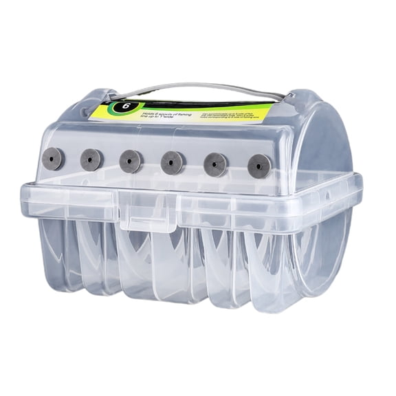 6 Compartments Fishing Line Storage Case Fishing Line Organizers Fishing Tackle Box Multifunction Clear Case for Outdoor