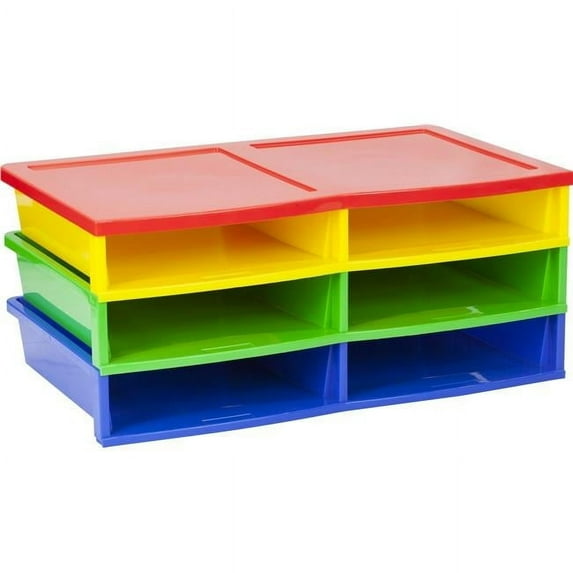 6 Compartments Quick Stack Literature Sorter, Multi-Color