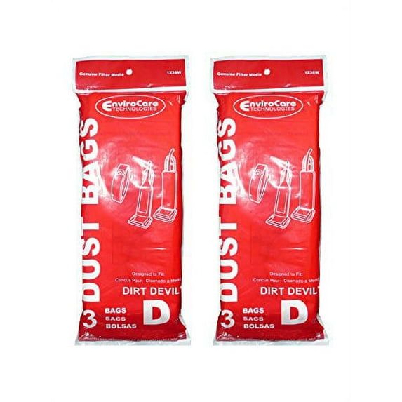 6 Compatible with Royal Compatible with Dirt Devil Type D Vacuum Bags, Featherlite, Lite Plus, Extra, Classic, S