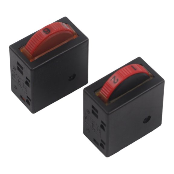 6- Controller Switch for Angle Grinder 220V-250V, Variable Regulator for Polishing Machine, Plastic Control Module for Cutting and Grinding Tasks, Black 2-Pack
