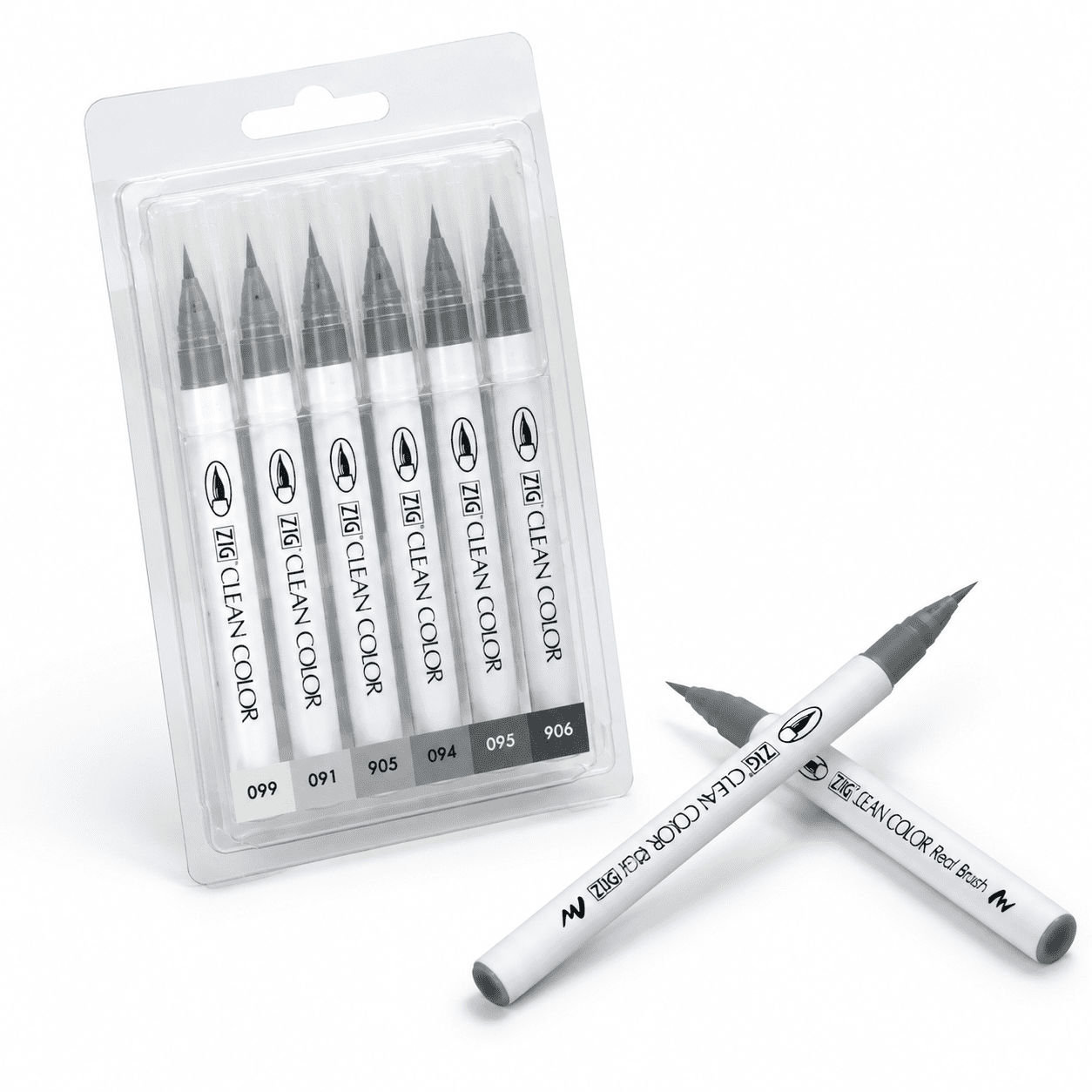 6 Cool Gray Color Set Real Brush Watercolor Markers for Drawing ...