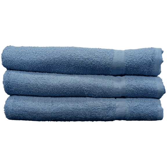 6 Count 100% Cotton Beach Pool Spa Towels | Solid Blue | 36" x 68"