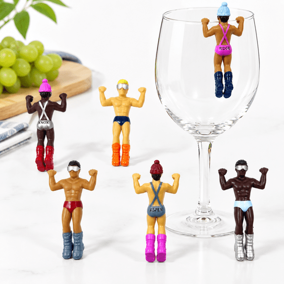 6 Count Apres Ski Themed Drink Markers & Stemware Charms for Parties