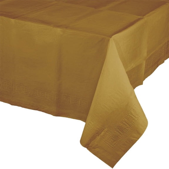 6 Count Bulk Pack Glittering Gold Paper Table Covers 54" x 108"