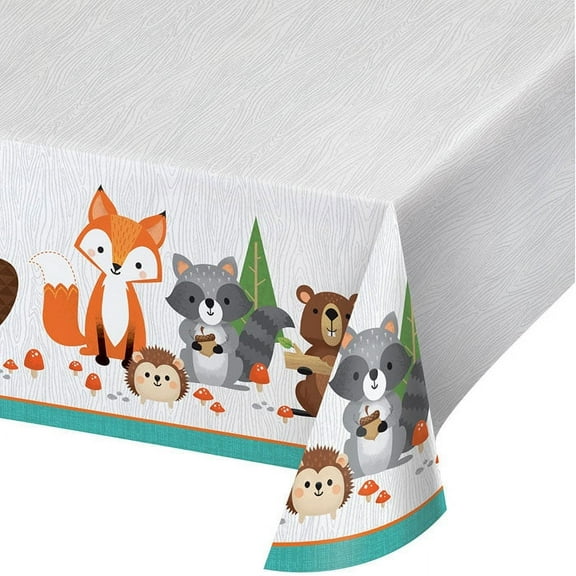 6/Case Bulk Wild One Woodland Plastic Table Covers
