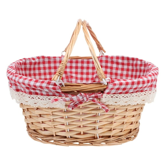 6 Count Exquisite Photo Prop Girls Basket Sourdough Child Red