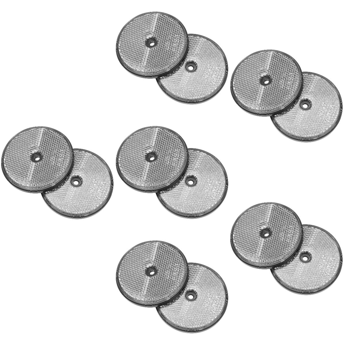 6 Count LED Trailer Brake Lights Car Round Reflector Screw on