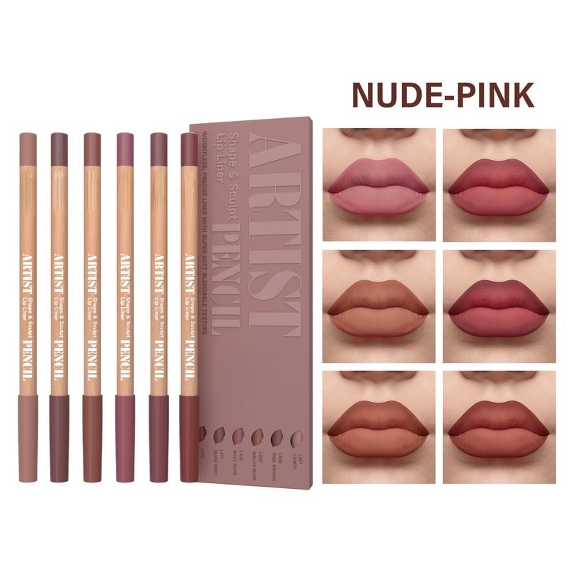 6 Count Matte Nude Lip Liner Set Natural Looking Long Lasting 6-count-matte-nude-lip-liner-set-natural-looking-long-lasting