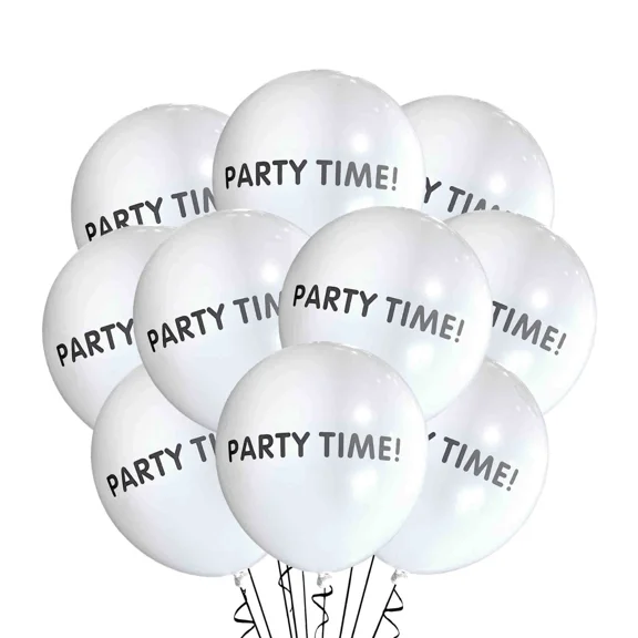 6 Count Party Time Balloons 12" Ideas, All Occasion Minimalist