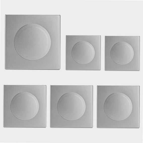 6 Counts Wall Split Flange Covers, ABS Material Decorative Panel for Air-conditioning Hole, Wall Hole Sealing Plate with Self-Adhesive Tape