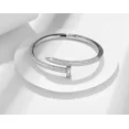 thumbnail image 1 of 6 Ct Round Cut White Moissanite Bangle Bracelet 14K White Gold Plated, 1 of 4