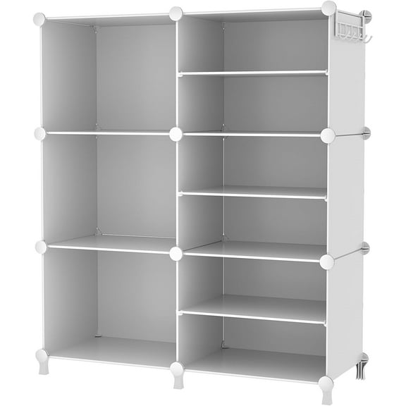 6 Cube Closet Organizer Storage Shelves Portable Clothes Organizers and Storage Stackable Cubby Shelving for Closet Bedroom Living Room Office White