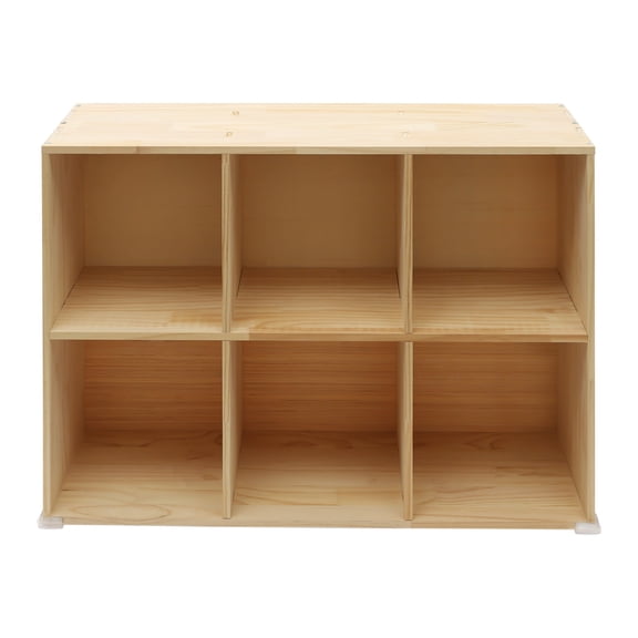 6-Cube Solid Wood Bookshelf, Floorstanding Storage Organizer, Vertical/Horizontal Cube Shelf for Study, Living Room & Home Decor