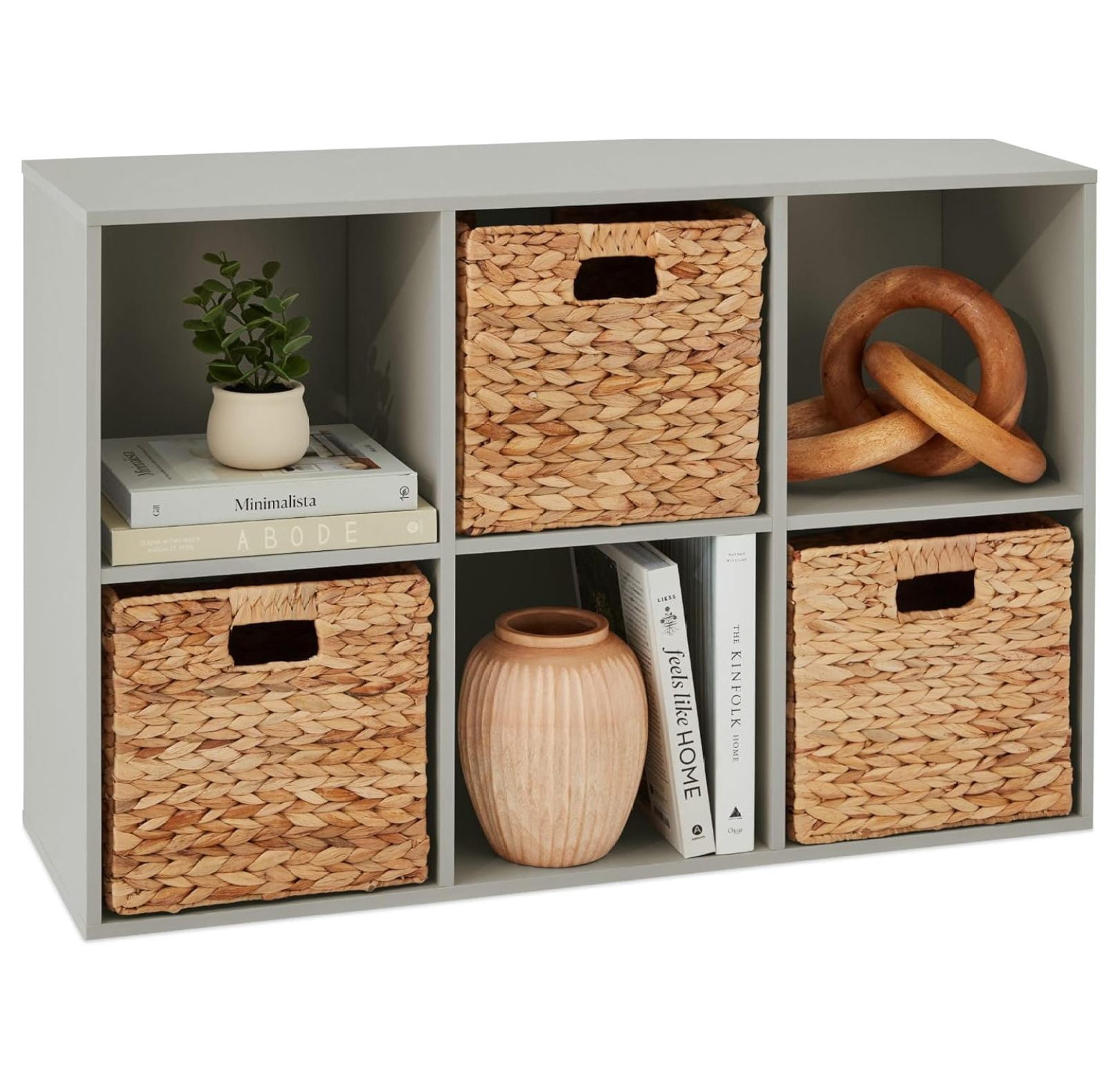 Rectangular Open Back Storage 6-Cube Storage Organizer, 11in Shelf Opening, Bookcase, Display Shelf ...