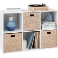 thumbnail image 1 of 6-Cube Storage Organizer, 13.5in Shelf Opening, Bookcase, Display Shelf, Customizable w/ 3 Removable Back Panels – White, 1 of 17