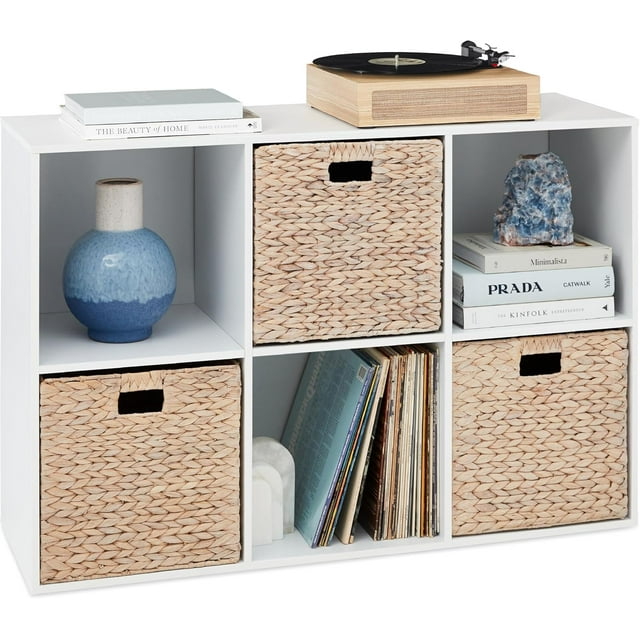 6-Cube Storage Organizer, 13.5in Shelf Opening, Bookcase, Display Shelf ...