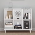 thumbnail image 1 of 6-Cube Bookcase Storage Organizers,Display Shelf,2-Tier Cubical Storage Shelves,White, 1 of 9