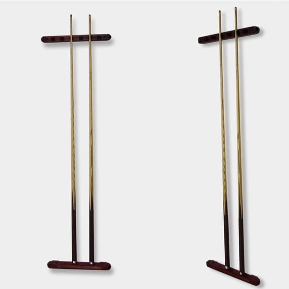 6-Cue Wall Mount Wood Cue Rack Billiard Wall Rack Hardwood Cue Sticks Holder with Pool Cue Clips - 40.00 x 3.00 x 2.00 inches / 101.6 x 7.6 x 5.1 cm