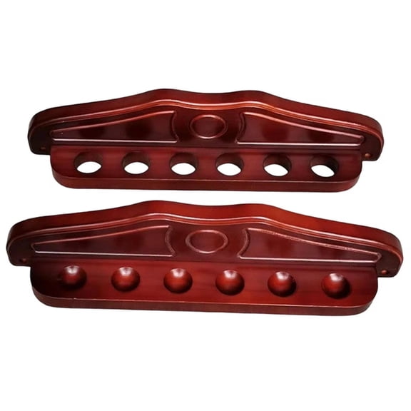 6 Cue Wall Mounted Rack Wooden Stand Pool Stick Hold Stand-Billiards Pool Cue Rack Wooden Holds Billiard Supplies,1 Set x Cues Pool Cue Rack 1 set x installing accessories,As Shown