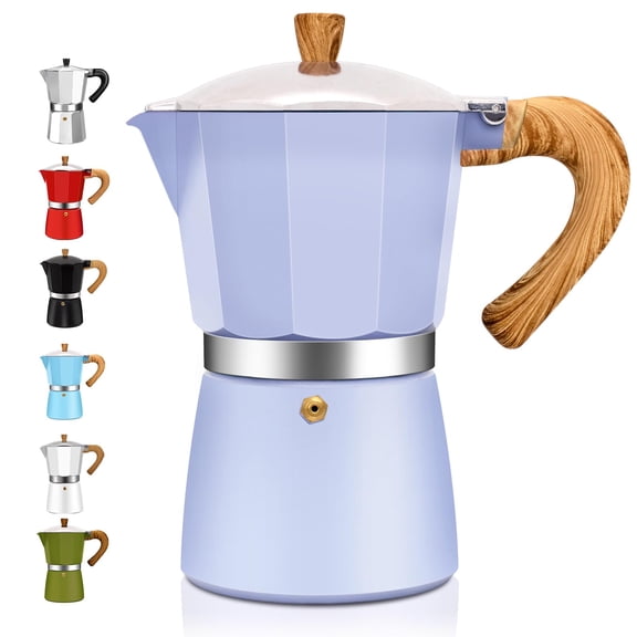 6 Cup Aluminum Espresso Stovetop Moka Pot Express Coffee Maker Percolator Italian Classic Mocha Coffee Machine for Italian and Cuban Cafe Brewing for Home & Camping 300ml 10oz