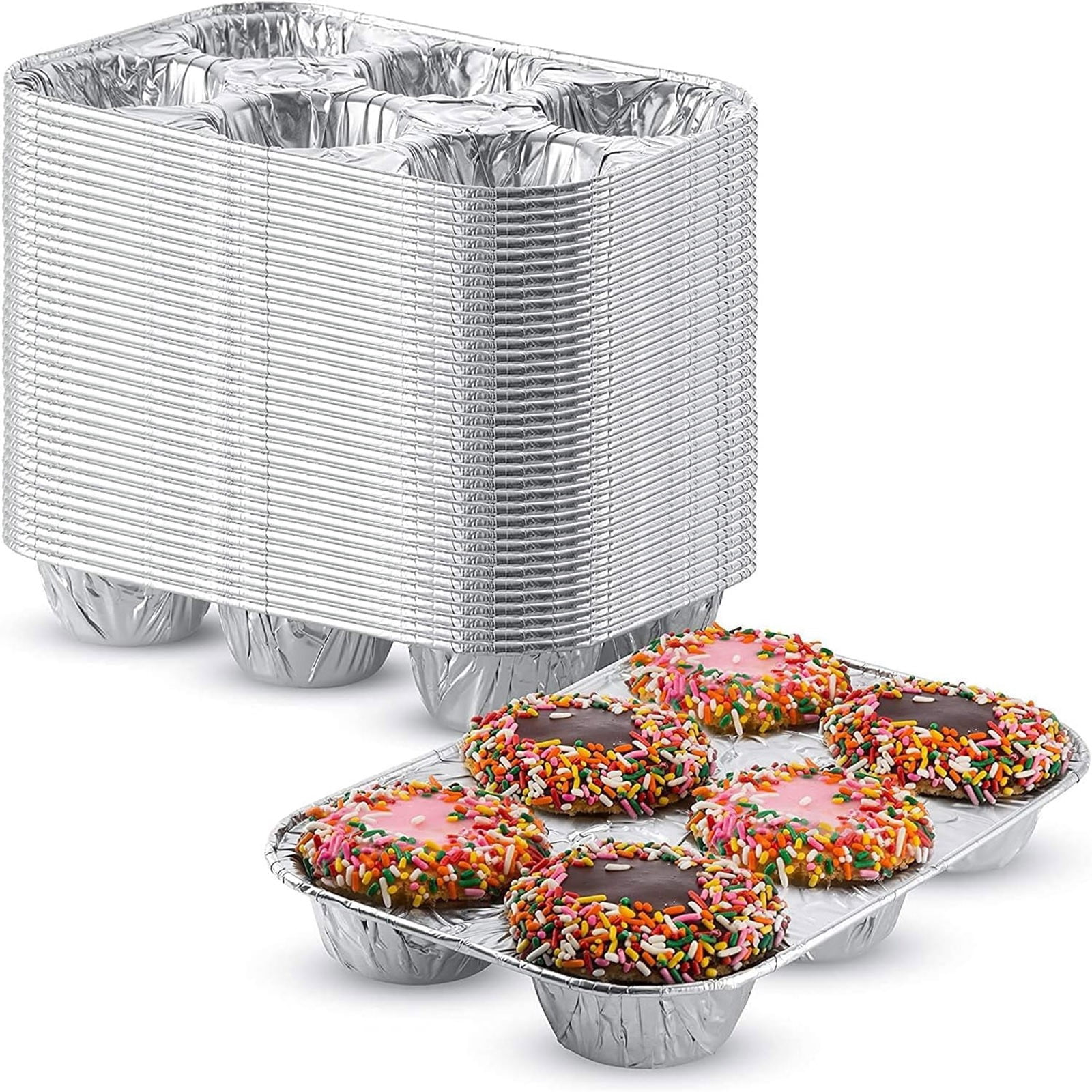 6-Cup Aluminum Muffin Pans,20 Pack Standard Size Cupcake Pans ...