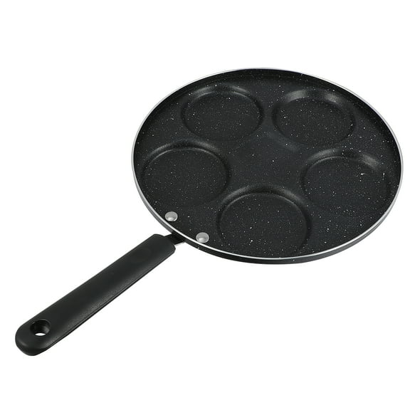 NIAIZEK 6-Grid Nonstick Black Aluminum Frying Pan with Handle, Cookware for Easy Breakfast Cooking