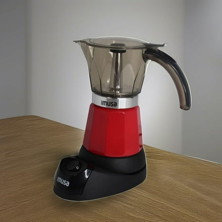 6 Cup Electric Espresso Maker - Red